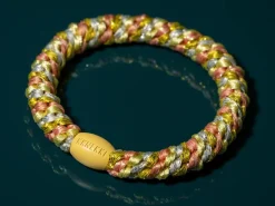 Élastique cheveux Mix jaune & pêche pailleté - Kknekki
