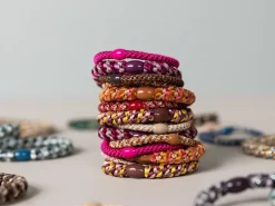 Élastique cheveux Mix Vert Bordeaux Pailleté - Kknekki