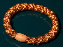 Élastique cheveux Rayé orange délavé pailleté - Kknekki