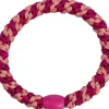 Élastique cheveux Rayé rose délavé & rose électrique pailleté - Kknekki