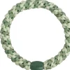 Élastique cheveux Rayures pistache menthe pailleté - Kknekki