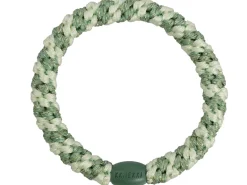 Élastique cheveux Rayures pistache menthe pailleté - Kknekki