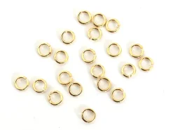 Lot de 20 anneaux 4mm - dorés à l'or fin