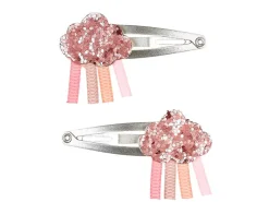 Lot de 2 Barrettes Kayla - Nuage rose à paillettes