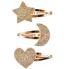 Lot de 3 barrettes Penelope - Étoile, coeur et lune