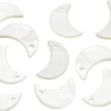 Lot de 10 breloques - lune - coquillage naturel - 13 x 8 mm