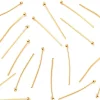 Lot de 50 clous à tête boule - Doré à l'or fin 18K - 27 mm
