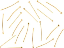Lot de 50 clous à tête boule - Doré à l'or fin 18K - 27 mm