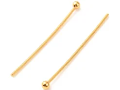 Lot de 50 clous à tête boule - Doré à l'or fin 18K - 27 mm