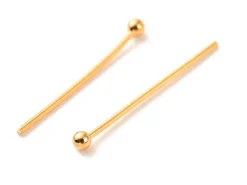 Lot de 50 clous à tête boule - Doré à l'or fin 18K - 21 mm