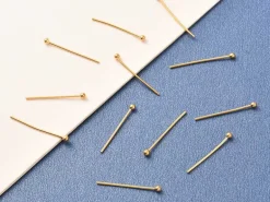 Lot de 50 clous à tête boule - Doré à l'or fin 18K - 21 mm