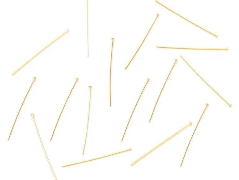Lot de 50 clous à tête plate - Doré à l'or fin 18K - 19 mm
