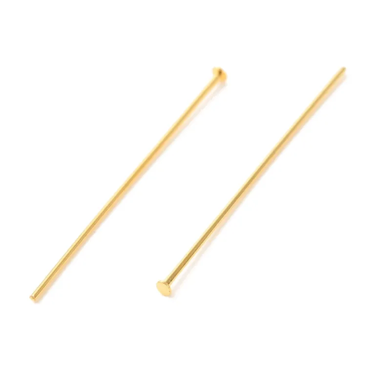 Lot de 50 clous à tête plate - Doré à l'or fin 18K - 25 mm