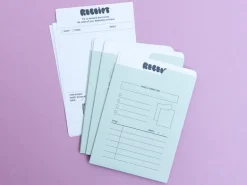 Lot de 4 Enveloppes vertes + papiers recettes pour journaling