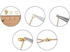 Lot de 10 fermoirs mousquetons - doré à l'or fin 24K - éco pack - 11 x 7 mm