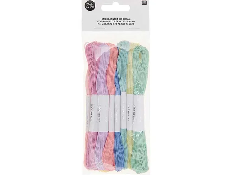 Lot de 10 Fils à broder – Set crème glacée