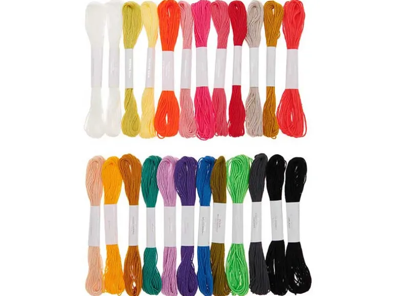 Lot de 24 Fils à broder – Set fashion