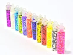 lot de 12 fioles remplies de paillettes