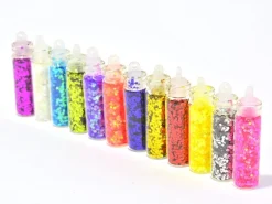 lot de 12 fioles remplies de paillettes