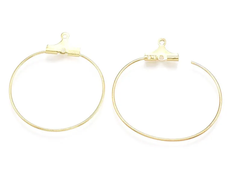 Lot de 2 intercalaires créoles 29 mm - doré à l'or fin 18k
