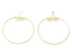 Lot de 2 intercalaires créoles 33 mm - doré à l'or fin 18k