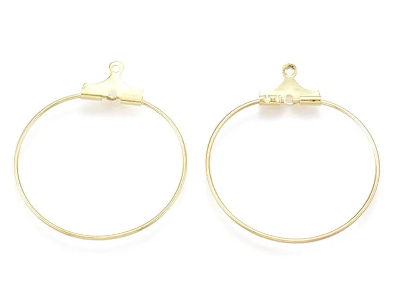 Lot de 2 intercalaires créoles 33 mm - doré à l'or fin 18k