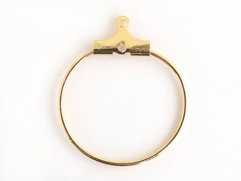 Lot de 2 intercalaires créoles 20mm - doré à l'or fin 18K