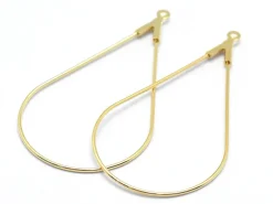 Lot de 2 intercalaires gouttes - doré à l'or fin 18K