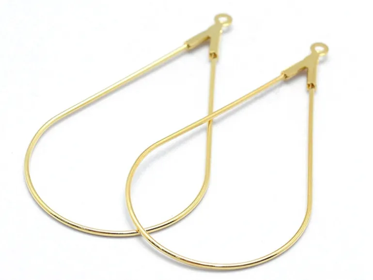 Lot de 2 intercalaires gouttes - doré à l'or fin 18K