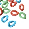 Lot de 50 maillons mates en acrylique - 30 x 21 mm - Bleu, orange et vert