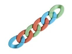 Lot de 50 maillons mates en acrylique - 30 x 21 mm - Bleu, orange et vert
