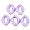 Lot de 50 maillons opaques et mates en acrylique - 23 x 17 mm - Prune