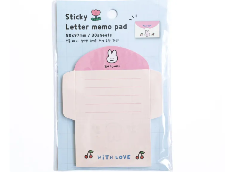 Lot de 30 mini enveloppe - lapin rose et cerises