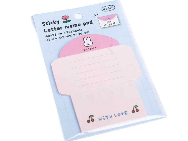 Lot de 30 mini enveloppe - lapin rose et cerises