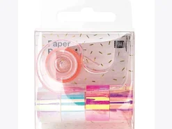 Lot de 5 mini masking tapes effet miroir roses - Rico Design