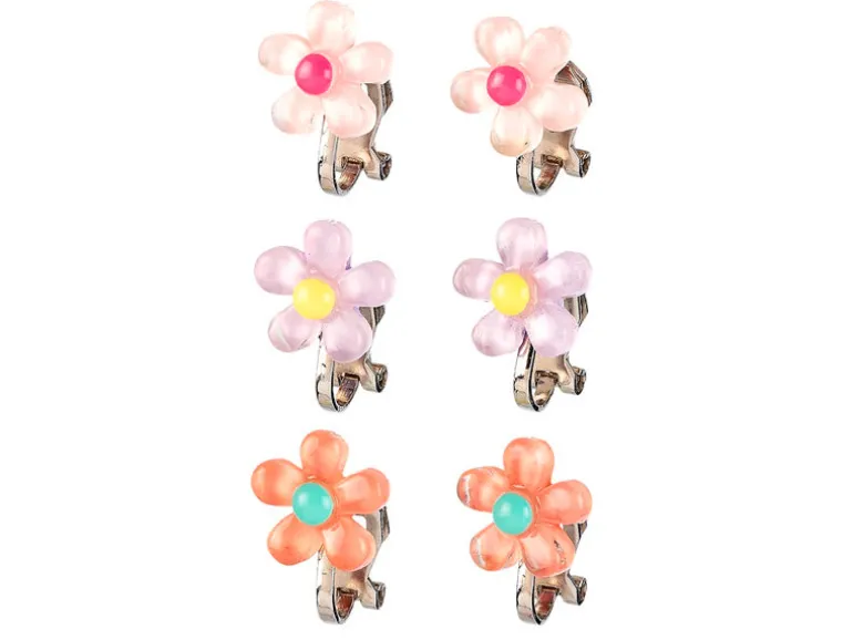 Lot de 3 paires de boucles d'oreilles à clip - Fleur