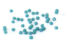 Lot de 50 perles à facettes en verre 4x6 mm - bleu canard