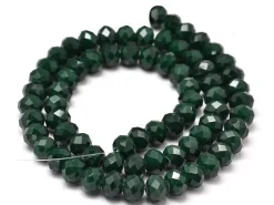 Lot de 50 perles à facettes en verre 8x6 mm - vert sapin