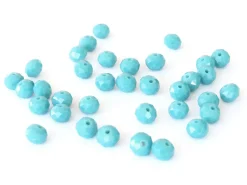 Lot de 50 perles à facettes en verre 4x6 mm - vert d'eau