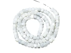 Lot de 20 perles colonnes 6 mm - Coquille de trochid - Blanc