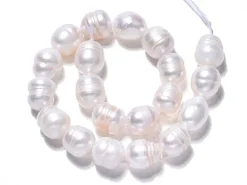 Lot de 20 perles de culture - forme grain de riz - 8 à 10 mm