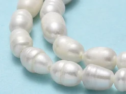 Lot de 20 perles de culture - forme grain de riz - 5 à 7 mm