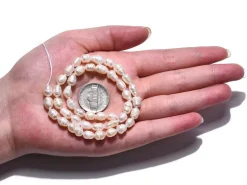 Lot de 20 perles de culture - Forme grain de riz - 6 à 12 mm