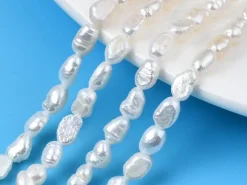 Lot de 20 perles de culture - forme graine - 4 à 8 mm
