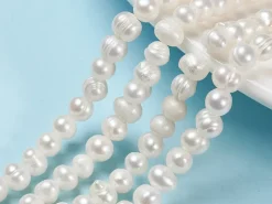 Lot de 20 perles de culture - Forme graine - 6 mm