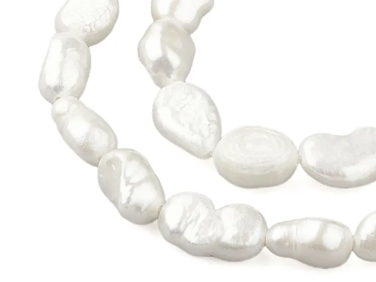 Lot de 10 perles de culture - forme irrégulière - 8 à 14 mm