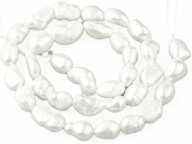 Lot de 10 perles de culture - forme irrégulière - 8 à 14 mm