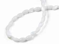 Lot de 20 perles en coquillage naturel - forme grain de riz - 5 x 3 mm