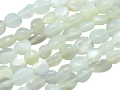 Lot de 20 perles en pierre de lune - Blanc