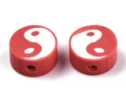 Lot de 20 perles en pâte polymère - Yin yang - Couleur aléatoire